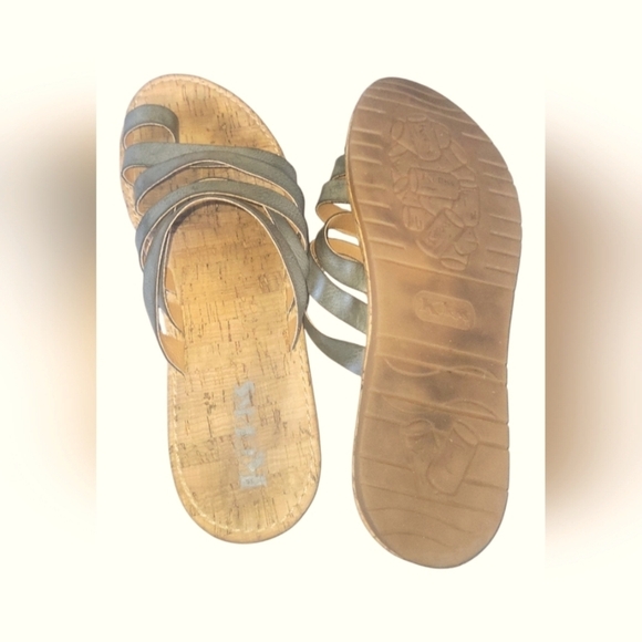 Korks Women's Shay Strappy Open Toe Cork Footbed Gray-Blue Sandals Sz 10 - Picture 5 of 7